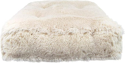 Bessie and Barnie Frosted Willow Extra Plush Shag Faux Fur Luxury Sicilian Rectangle Pet/Dog Bed (Multiple Sizes)