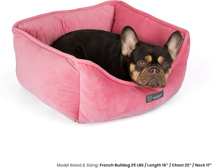 NANDOG Reversible Dog Bed from The Signature Collection– Luxury Cloud-Soft Pet Bed for Small to Medium Dogs & Cats, Premium Pet Gear, Reversible Design, Plush Comfort, Modern Style - Pink