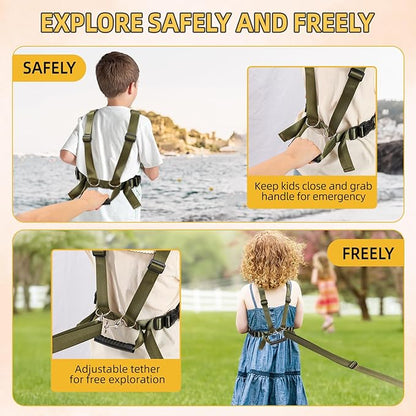 Safety Walking Harness for Big Kids 6-12, Anti-Elopement Vest Harness for Autism Special Needs ADHD, Reflective Leash with Handle for Autistic, Active Children, Adjustable Tether for Travel and Crowds