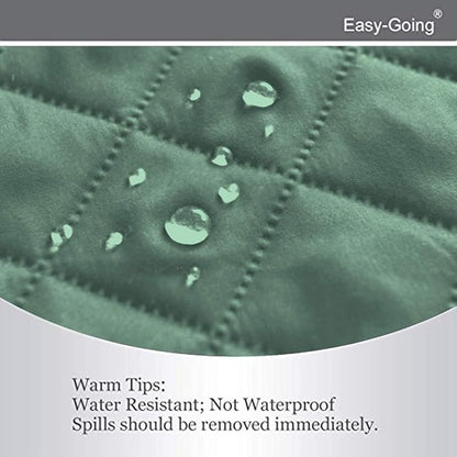 Easy-Going Oversized Recliner Cover Reversible Couch Cover Sofa Cover for Living Room Water Resistant Furniture Protector with Elastic Straps for Pets Dog (Oversized Recliner, Cyan/Ivory)