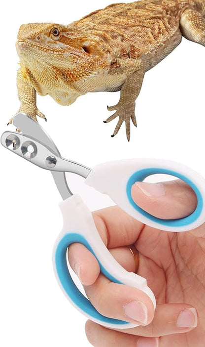 Stainless Steel Bearded Dragon Nail Clippers,Lizard Nail Clippers,Bearded Dragon Supplies,Bearded Dragon Nail Scissors for Small Reptiles,Turtle,Chameleon,Iguana，Hedgehog（Blue）