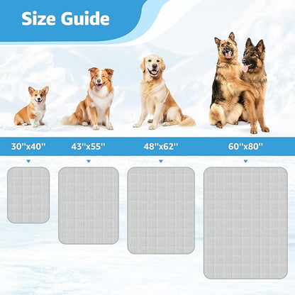 PICK FOR LIFE Cooling Blanket for Dogs, 0.4 Q-MAX Pets Cooling Comforter for Bed Cover, Summer Blanket for Large Dogs Washable, Soft Lightweight Cold Mats for Pet Hot Weather Sleeping (60"×80"/Grey)