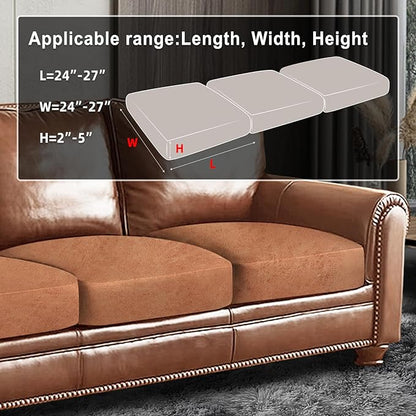 ANARACHON Leather Look Couch Cushion Covers Sofa Seat Slipcovers Sets Couches Furniture Protector for Sectional Armchair Loveseat Pets Kids Stretch Spandex Fabric (3 Cushion Sofa, Pinkish Brown)