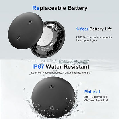 Android Tracker Tags, 4 Pack Google Certified Smart Tracker with Silicone Cases, Works with Google Find Hub for Keys, Luggage, Backpacks, Pets, IP67 Waterproof & Replaceable Battery (Android Only)