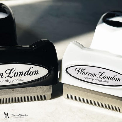 Warren London Medium Long-Hair Deshedding Brush | 2.5″ Stainless ¼″ Teeth | Breaks Up Mats & Captures Loose Undercoat | For Spaniels, Aussies & Mixed Breeds