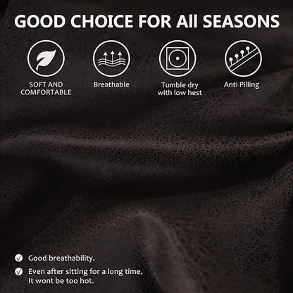 ANARACHON Leather Look Couch Cushion Covers Sofa Seat Slipcovers Sets Couches Furniture Protector for Sectional Armchair Loveseat Pets Kids Stretch Spandex Fabric (1 T-Cushion Armchair, Chocolate)