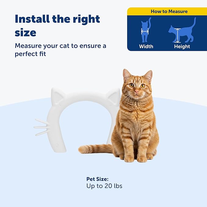 PetSafe Cat Corridor Interior Pet Door - Room-to-Room Access - Dog-Proof Litter Box Entry - Feline-Shaped Pet Frame - for Privacy - Easy Install Kit - for Cats Up to 20 Lb