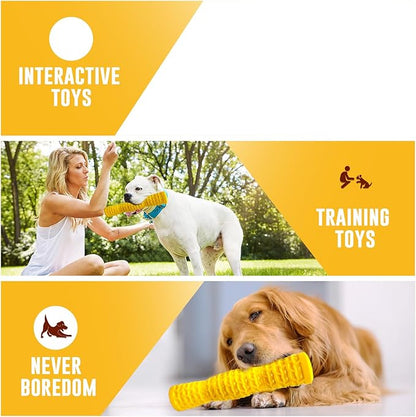 LOYEE Dog Squeaky Toys Interactive Dog Toys for Aggressive Chewers Tough Rubber Chew Toys for Medium/Large Breed, Indestructible Puppy Chew Toys for Teething (Blue)