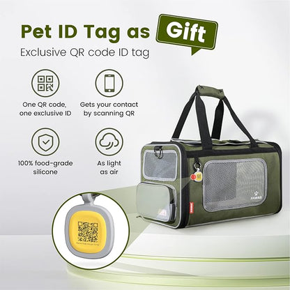Pawaii Pet Carrier, TSA Airline Approved Cat Carrier, Soft Sided Collapsible Pet Travel Carrier, Foldable, Protable, Travel Friendly Pet Travel Carrier for Cats and Puppy