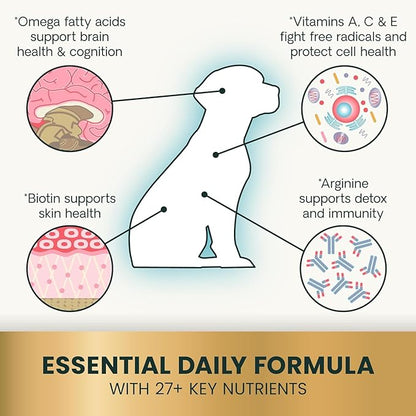 VetriScience 27+ Active Health Chews, Canine Plus Daily Multivitamin for Puppies and Adult Dogs, Balanced Vitamins, Minerals & Antioxidants, Veggie, 30 Count
