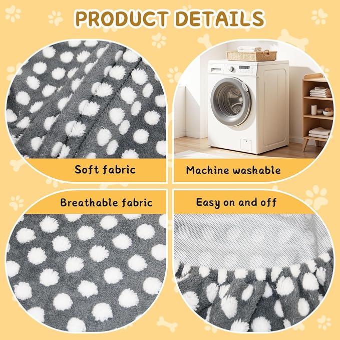 Washable Dog Bed Covers Round Replacement Dog Bed Covers, Waterproof Sofa Cover with Dot Print Design for Medium & Large Pet Beds, Cover Only (Dark Gray, 45 * 45 * 11in)