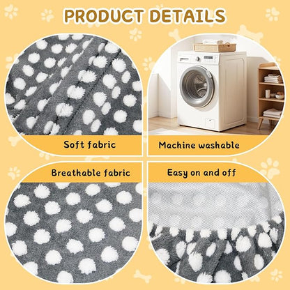 Washable Dog Bed Covers Round Replacement Dog Bed Covers, Waterproof Sofa Cover with Dot Print Design for Medium & Large Pet Beds, Cover Only (Dark Gray, 30 * 30 * 10in)