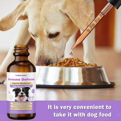 Dog Cancer Supplements - Pet Critical Guard - Defense Immune Support, Cellular Health, Antioxidants with Turkey Tail Mushroom - Natural Herbal Supplement for Well-Being Protection 2 oz (59 ml)