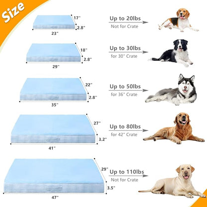 MIHIKK Washable Orthopedic Dog Bed for Large Dogs, XXL Waterproof Pet Bed with Egg Crate Foam Strong Support, Machine Washable Cover & Anti-Slip Bottom & Durable Zipper 47x29(Blue)