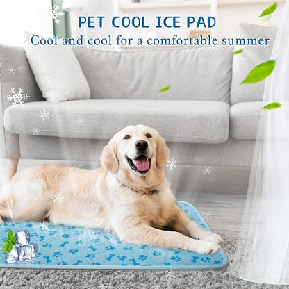 SHEJIZE Dog Cooling Mat Outdoor Cooling Pad for Dogs (Not Water-Filled), Washable Dog Crate Pad with Q-Max>0.4 Instant Chill, Pet Cooling Mat for Large Breeds, Portable for Dog Crate Mat/Car/Yard