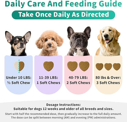 Advanced Dog Joint Supplement – 15-in-1 Glucosamine for Dogs with Chondroitin, MSM & Green Lipped Mussel – Hip & Joint Pain Relief Mobility Chews, Chicken Flavor, 90Ct Breeds