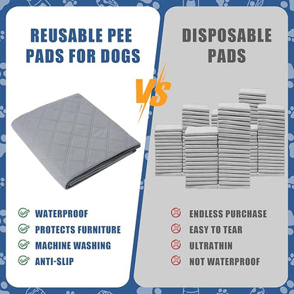 Patience Washable Puppy Pads for Dogs - Reusable 18" x 24" Potty Pads with Waterproof Bottom for Training and Incontinence
