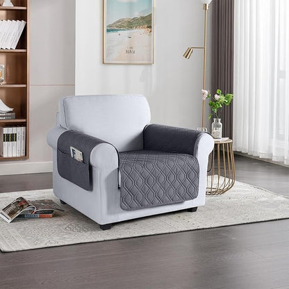 VANSOFY Couch Cover, Waterproof Sofa Covers Washable Slipcover Furniture Protector Couch Seat Covers Non-Slip Couch Cover for Dogs, Pets(Chair, Dark Gray)