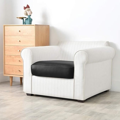 Yates Home PU Leather Couch Sofa Cushion Slipcover Water-Proof Elastic Chair RV Seat Covers Loveseat Sofa Furniture Protector Slip Cover for Settee Seater Replacement in Living Room（Chair, Black）