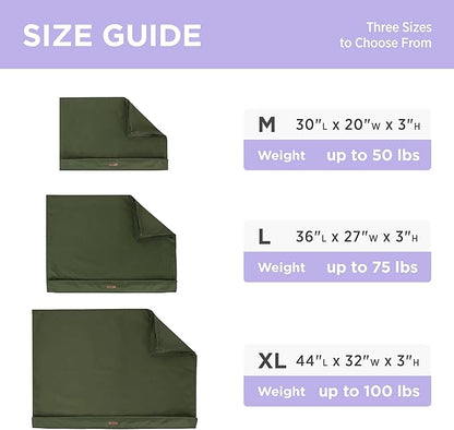 LE SURE Waterproof Dog Bed Cover Replacement Washable - XL Size for Pet Mat 44x32x3 Inches, Green
