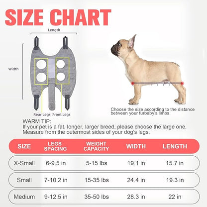 PAWCHIE Dog Grooming Hammock Harness for Dogs & Cats with Pet Nail Clipper Trimmer,Cat Hanger Sling for Trimming Clipping Nails,Warm Plush Dog Hammock Restraint Bag for Small Medium Large Dogs,Grey S