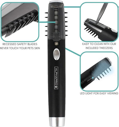 MISTIC COOL Alpha Pro Dog Trimmer for Grooming | Painlessly Removes Knots & Tangles from Long Haired Dogs | Dematting Comb for Dogs & Cats, Pet Grooming Tool