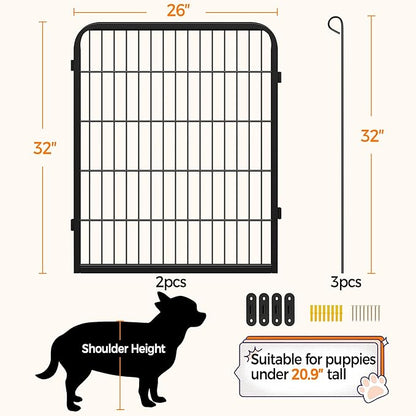 Topeakmart Dog Playpen Outdoor Puppy Exercise Pen Indoor Portable Pet Fence for Yard/RV Camping, 32 Inch 2 Panels