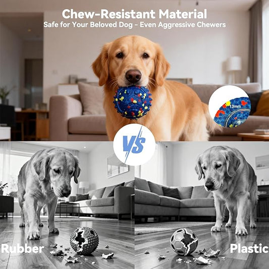 Smart Interactive Dog Toys Dog Ball, Chew-Resistant E-TPU Material, Auto Bouncing & Rolling, IP54 Waterproof, Interactive Dog Ball for Medium and Large Dogs, Indoor & Outdoor