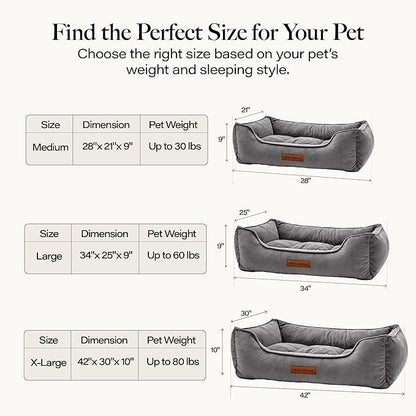 Modern Threads Luxury Dog Bed - Comfortable Tufted Velvet Cushion for Small to Medium Dogs - Machine Washable - Durable & Cute Sleep Space for Pets - Pamper Your Pet with Cozy Beds - Charcoal