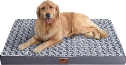 WESTERN HOME WH Large Dog Bed for Large, Jumbo, Medium Dogs, Orthopedic Pet Bed Waterproof Mattress with Removable Washable Cover, Thick Egg Crate Foam Dog Bed with Non-Slip Bottom