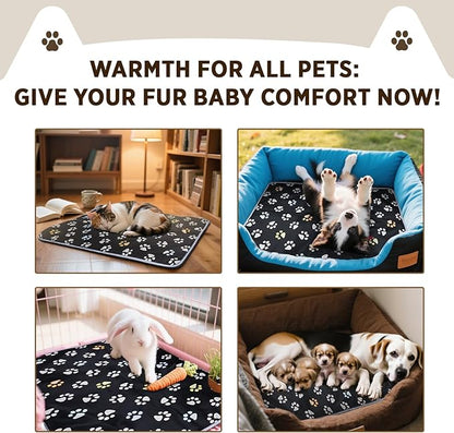 furrybaby Pet Heating Pad, Waterproof Dog Heating Pad Mat for Cat with Durable Anti-Bite Tube Indoor for Puppies Dogs Cats (1 Pack Black, 40 X 28in, Temp Adjustable)