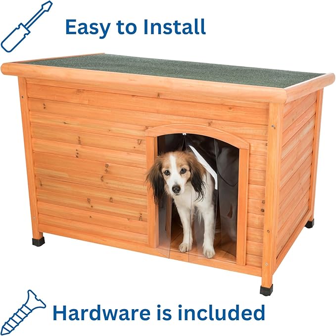 Trixie Vinyl Dog Door Flap, Fits 12 x 16.7-in Wooden Dog House Opening, Replacement Doggie Door Curtain Flap for Wooden Doghouses