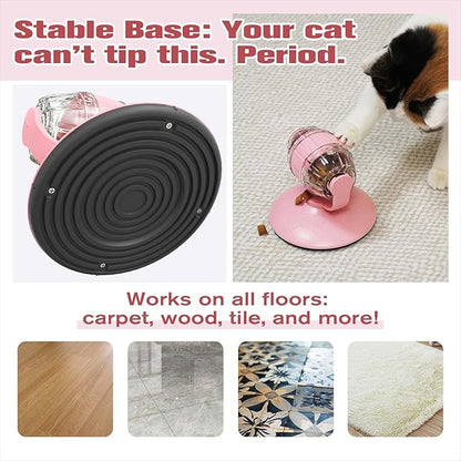 Cat Slow Feeder Toy, Beer Barrel Interactive Cat Toy, cat Treat Dispenser Toy for Indoor Cats, Small Dogs, Enrichment Toy for IQ Training, Mental Stimulation, Relieve Boredom, Gifts (Pink)