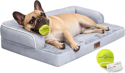 Comfort Expression Memory Foam Dog Bed for Large Medium Sized Dogs - Waterproof Orthopedic Pet Bed with Washable Removable Cover, Non-Slip Pet Sofa Couch, 36 x 27