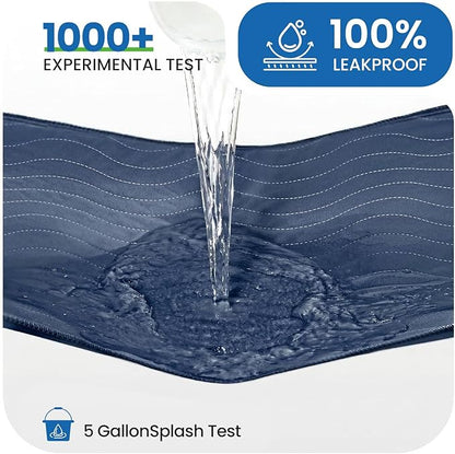 Noovirum® Washable Underpads,34"x36" (Pack of 4) Navy - Heavy Absorbency Incontinence Bed Pads for Adults, Kids & Pets - Waterproof Reusable Protective Pad for Bed, Sofa, Furniture & Floor