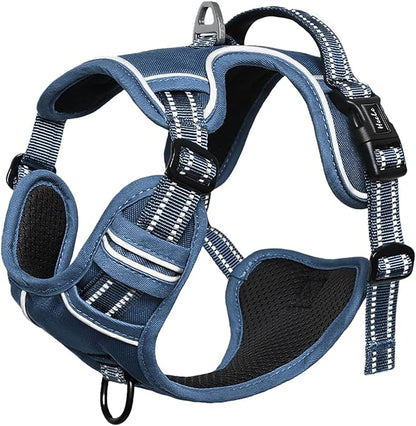 HEELE Dog Harness for Medium Dogs No Pull Dog Vest Harness with Soft Padded Handle Reflective for Outdoor Training, Royal Blue, M