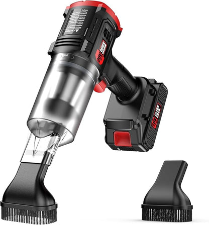 Car Vacuum Cordless, 35000PA Strong Suction Handheld Vacuum with 2 Detachable Batteries, 60Min Runtime Portable Vacuum Cleaner for Car Detailing, Pet Hair, Home Couch & Office, 350ML XL Dust Cup
