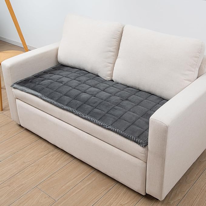 Couch Cover for Dogs Washable Pet Bed Fuzzy Pet Couch Covers Nonslip Couch Slipcover for Dogs, Kids, Pets Friendly Sofa Cover Loveseat Covers (Dark Gray, 21''x70''/Rectangular)