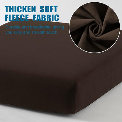 Waterproof Couch Cushion Covers Sofa Seat Cover, Patio Stretch Loveseat Covers for Dogs, Reversible Sofa Protector Covers for Pets with Elastic Bottom, Washable(Loveseat Cushion, Chocolate)