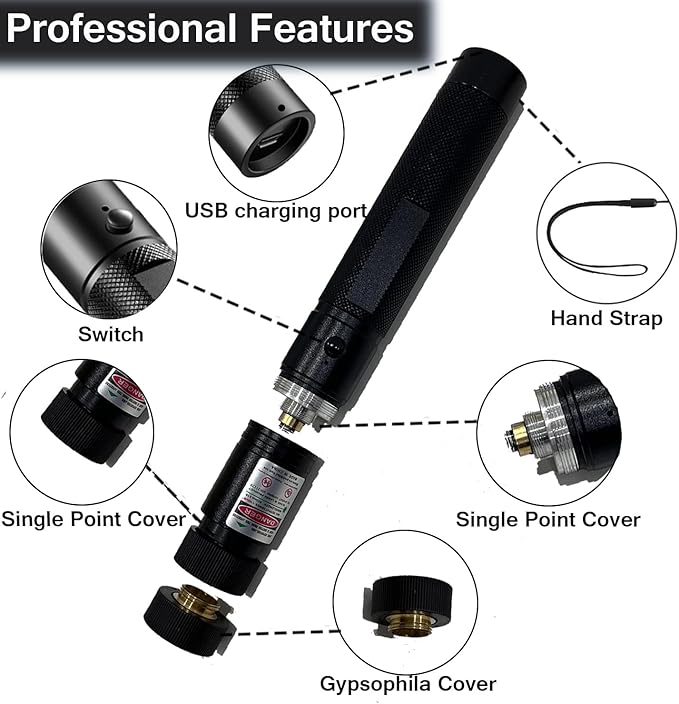 Laser Pointer High Power, Green Laser Pointer Indicator Light, USB Charge，Presentation, Interactive Toys for Indoor Dogs Cats