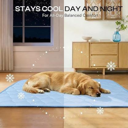 Luciphia Waterproof Cooling Mat for Dogs Couch Cover Q-MAX>0.5, Leakproof Pet Pad Non-Slip Throw Blanket for Cat Puppy Crate Bed Protector Outdoor (Light Blue, 30x70 inches)