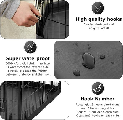 PJYuCien Rectangle Dog Playpen Pad - 32"x96" Size, Fits 8 Panels, 600D Oxford Cloth, Waterproof (Bottom Pad Only)
