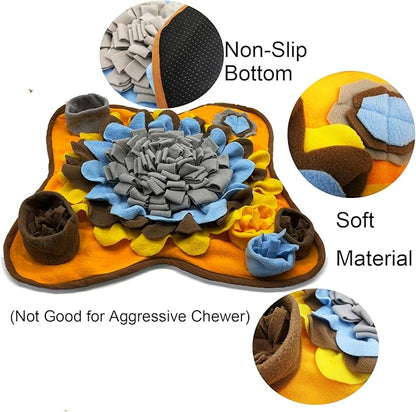 Dogs Snuffle Mat Pet Feeding Mats Puppy Sniffing Pad,Cat Doggies Interactive Puzzle Toys for Multiple Breeds Encourages Natural Foraging Skills,Training and Stress Release (Grey Brown)