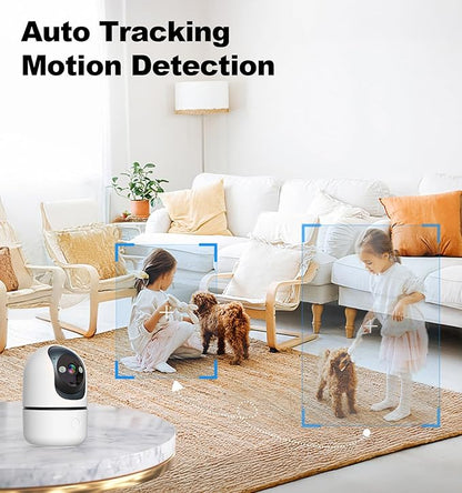 Gyliziex Indoor Security Camera 2 Packs, 2K 5G WiFi Baby/Pet/Dog/Nanny Cameras for Home Security, 360 PTZ Security Cameras with US Servers Phone App, 911 One-Tap Call,AI Smart Detection