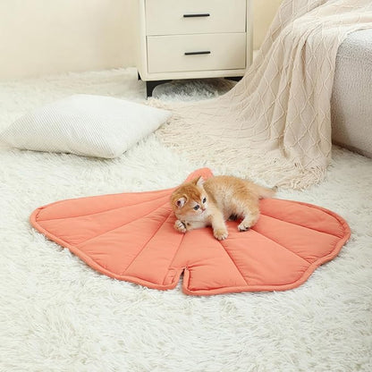 Letalong 31 X 25 Inch Leaf Shaped Cotton Cat Bed Pad, Warming Cat Mat, Pet Warming Pad for Cats, Warmer Mat for Feral and Indoor Cats, 2025 Enlarged and Thickened Leaf Beds