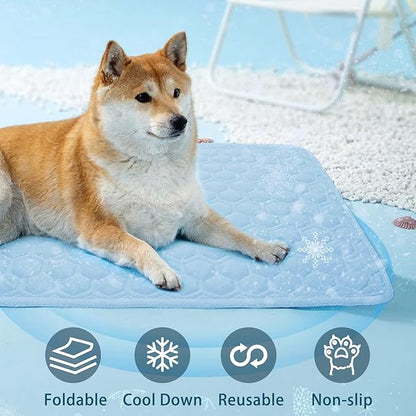 Cooling Mat for Dogs Thicken Pad for Cats,Rabbit&Medium,Large Dogs Internal Arc-Chill Cool Fiber (Q-Max>0.45),Dog Cooling Mat Non-Slip Washable Summer Pet Outdoor Bed,18"x29"
