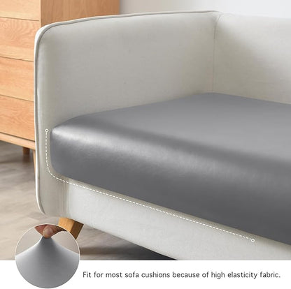 Yates Home PU Leather Couch Sofa Cushion Slipcover Water-Proof Elastic Chair RV Seat Covers Sofa Furniture Protector Slip Cover for Seater Replacement in Living Room（Loveseat, Light Gray）