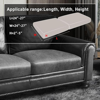 ANARACHON Leather Look Couch Cushion Covers Sofa Seat Slipcovers Sets Couches Furniture Protector for Sectional Armchair Loveseat Pets Kids Stretch Spandex Fabric (2 Cushion Loveseat, Light Grey)