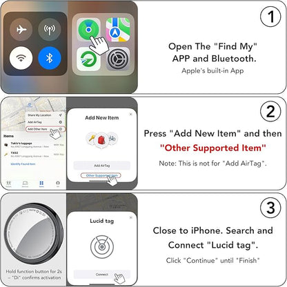 2026 New [Apple MFi Certified] (iOS Only) Tracker Tags-3 Pack, Bluetooth 5.3 GPS Tracker for Apple Find My, Replaceable Battery, 100dB Sounds, Key Finder and Item Locator for Car, Keys, Luggage, Black