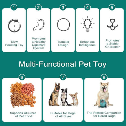 2026 Interactive Dog Dispenser Toy - Premium Food for Smart Dogs - Adjustable Food Puzzle for Small Medium and Large Dogs For Large/Medium/Small Aggressive Chewers Breed Pet Cat Color Mars Green